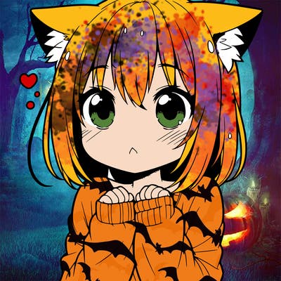 shy anime catgirl
