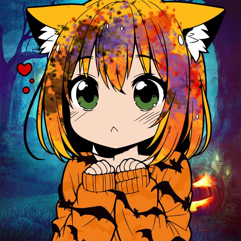 shy anime catgirl