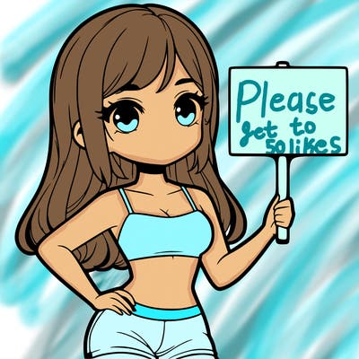 girl in a cute crop top holding a blank sign