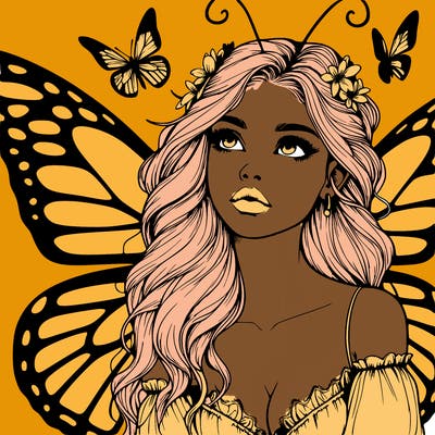 butterfly fairy realistic girl