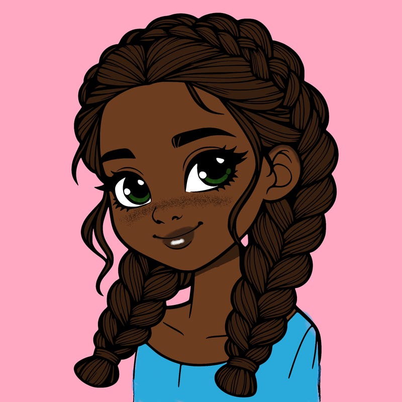 girl with braids realistic