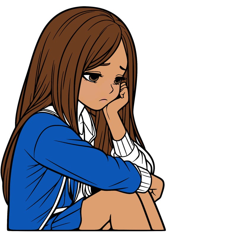 a realistic girl with depression