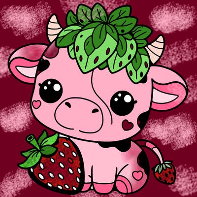 cute strawberry cow