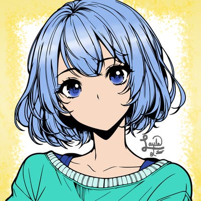 pretty realistic anime girl with short hair