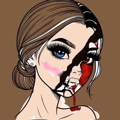 realistic girl with lashes