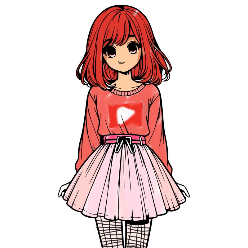 realistic girl with a skirt on