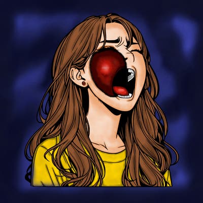 screaming realistic, girl