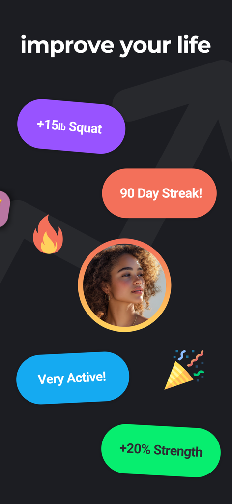 SUPERHUMAN. - Interfaz de la aplicación de estilo de vida Superhuman que muestra objetivos de fitness y progreso de rachas de hábitos.