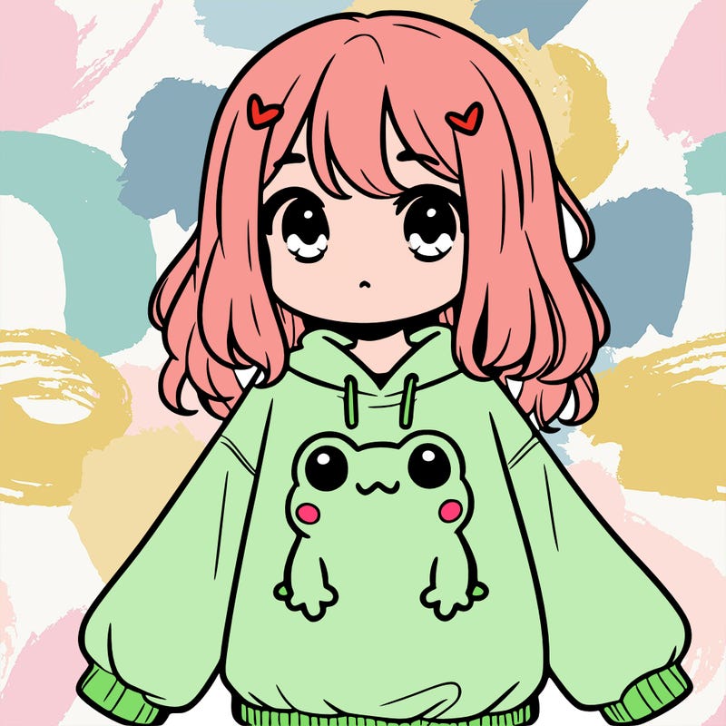 girl wearing frogging sweatshirt