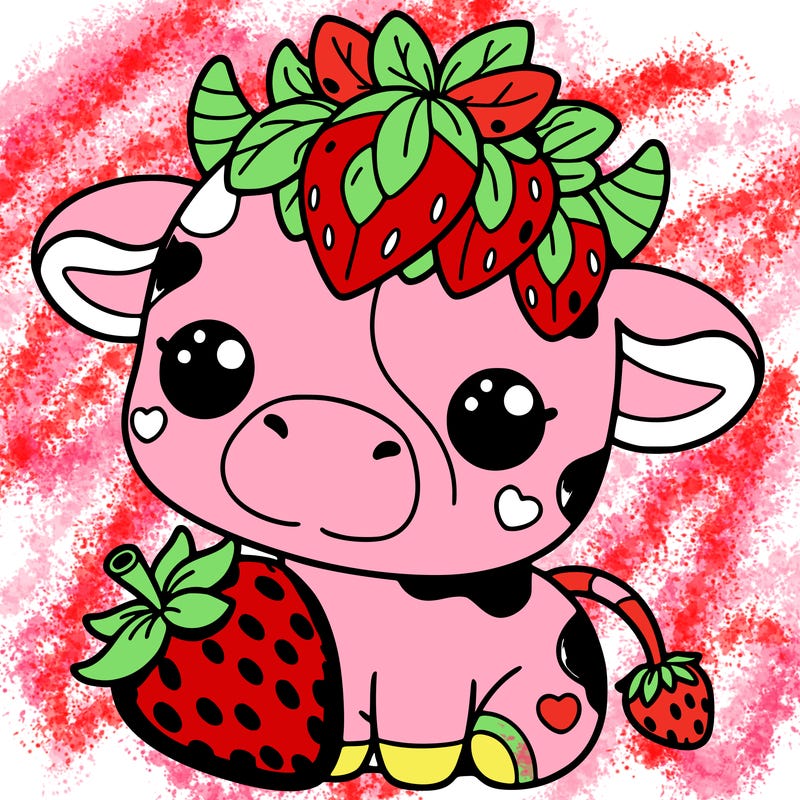 cute strawberry cow