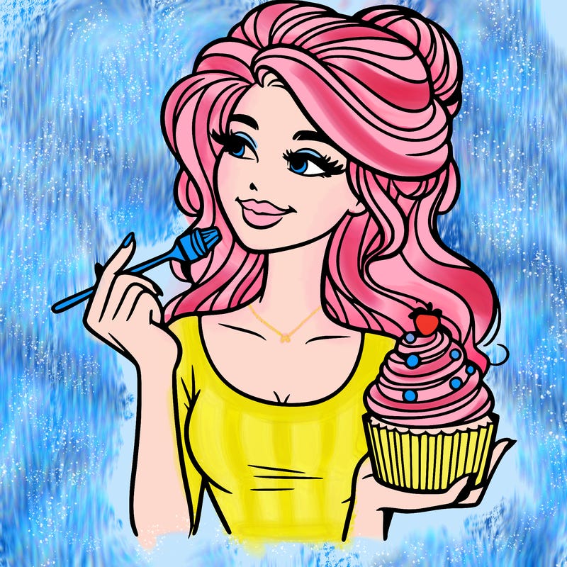 pretty woman with a cupcake