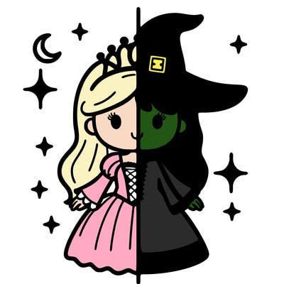 split princess and witch