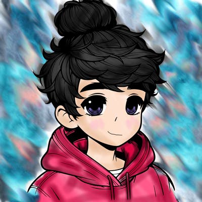 realistic boy with a fluffy bun with a hoodie