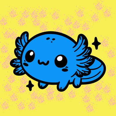 cute easy baby axolotl