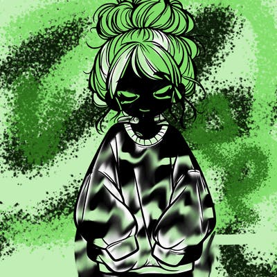 girl with baggy sweatshirt and messy bun