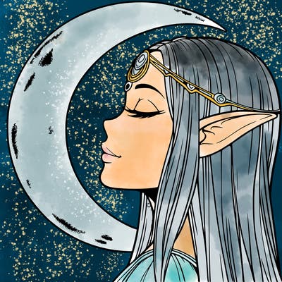 a realistic moon elf
