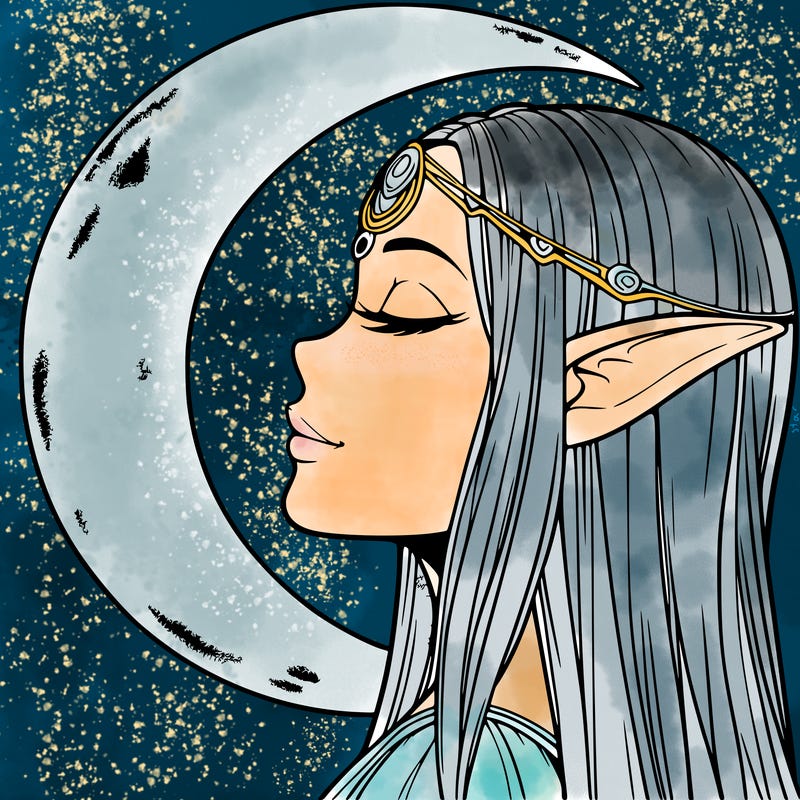a realistic moon elf
