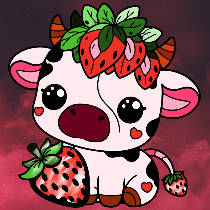 cute strawberry cow