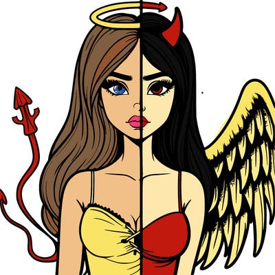 devil vs angel realistic girl