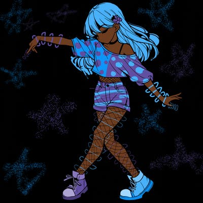 realistic girl danceing