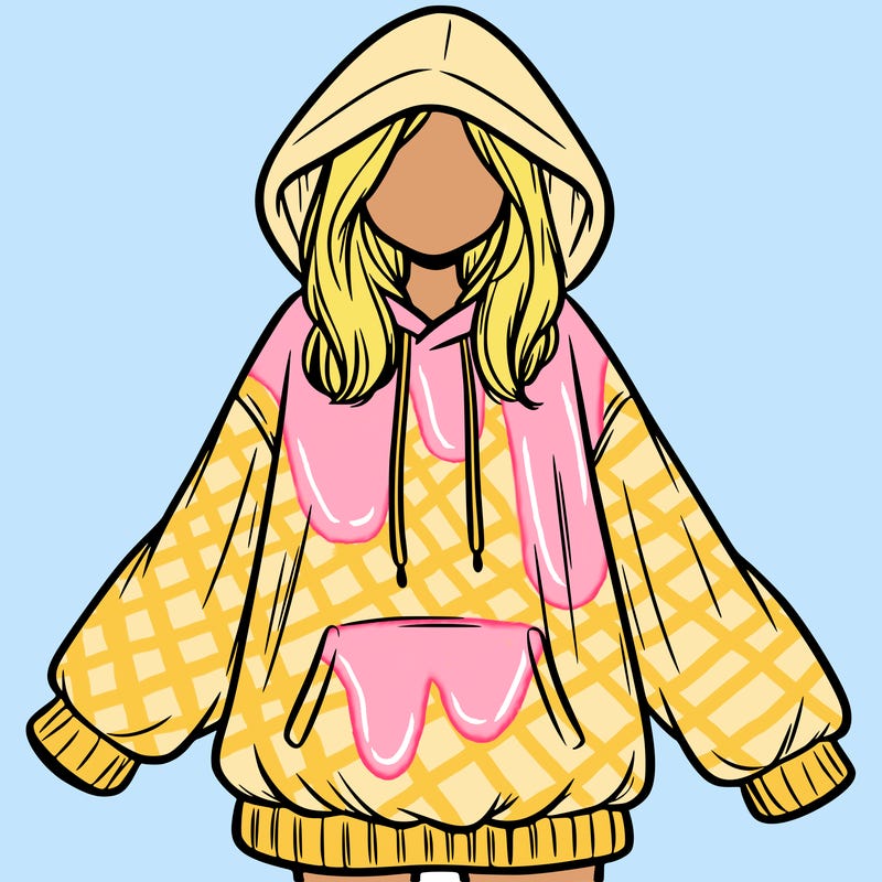 girl in oversized hoodie