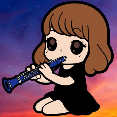 girl playing a clarinet