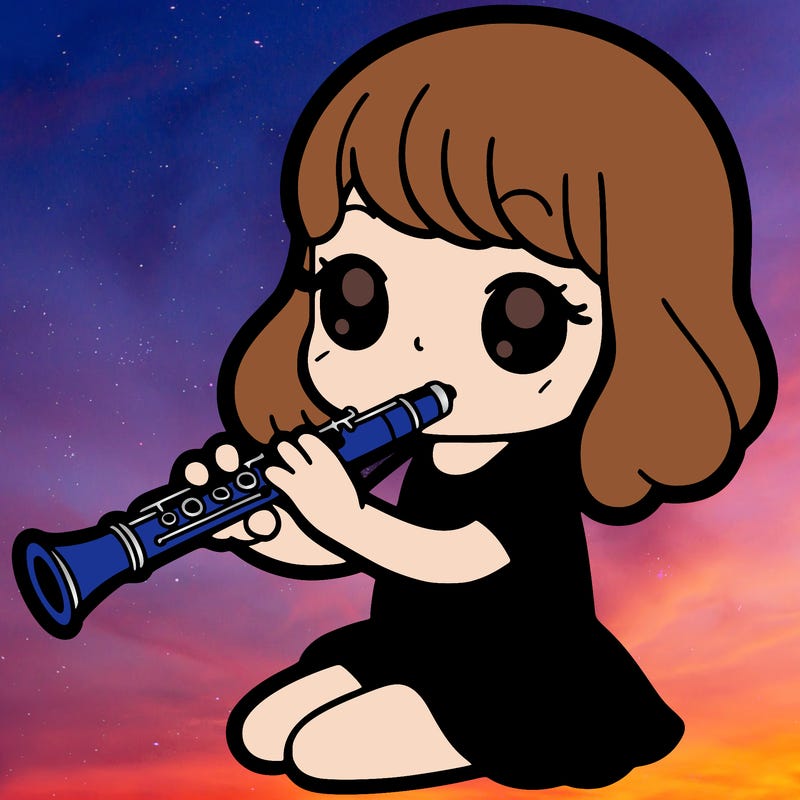 girl playing a clarinet