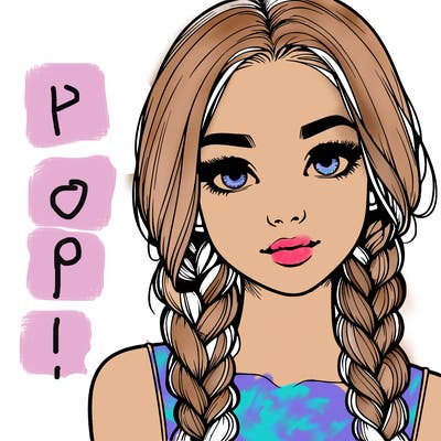 realistic girl with braids