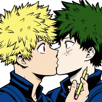 bakudeku kiss realistic