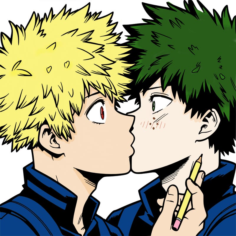 bakudeku kiss realistic