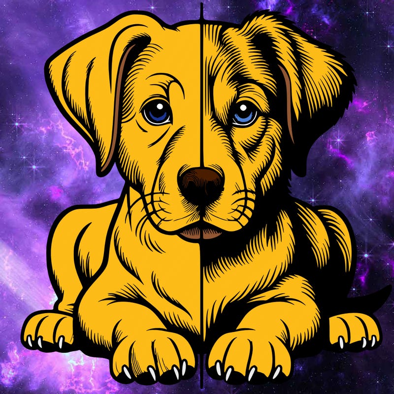 realistic dog split picture