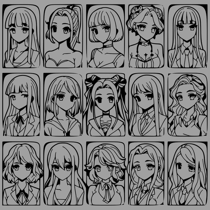 girls that look diffrent anime