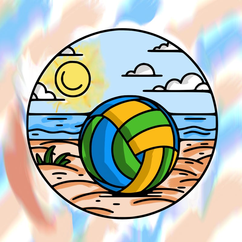 volleyball on a beach