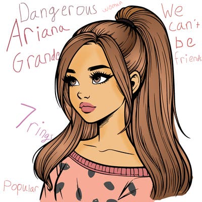 realistic girl with a high ponytail