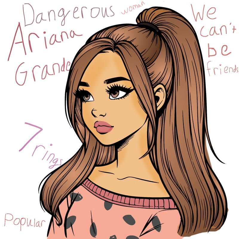 realistic girl with a high ponytail