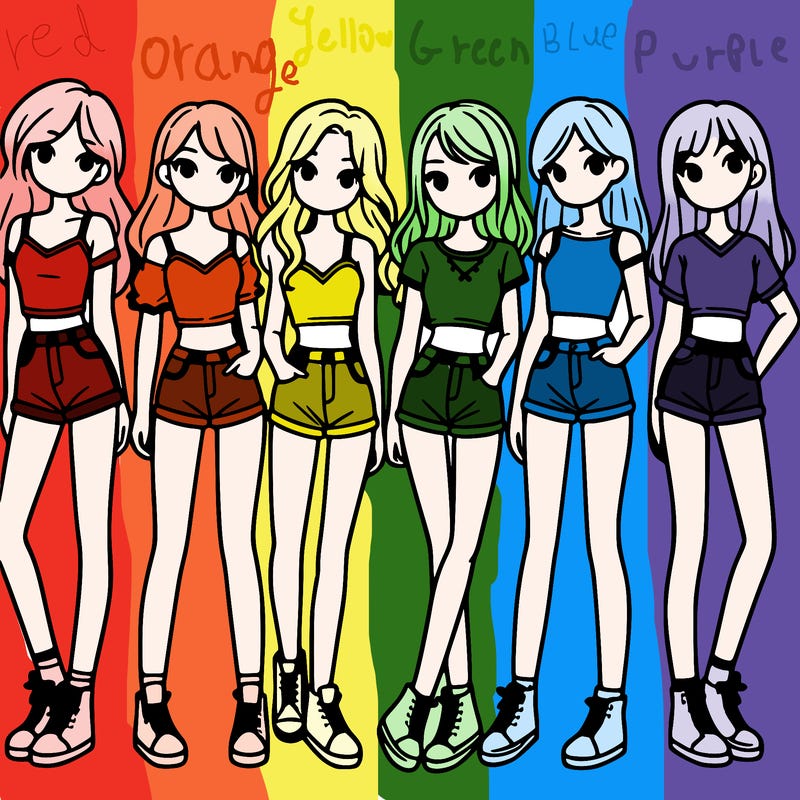 a group of girls wearing crop tops and shorts