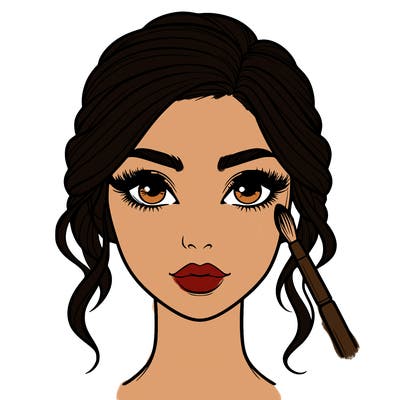 realistic person with makeup