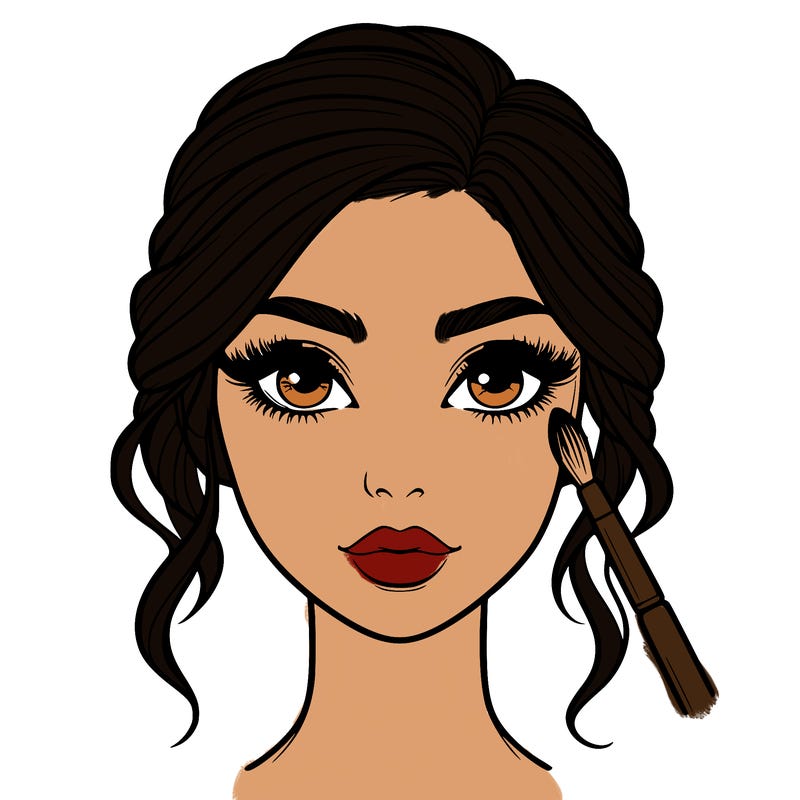 realistic person with makeup