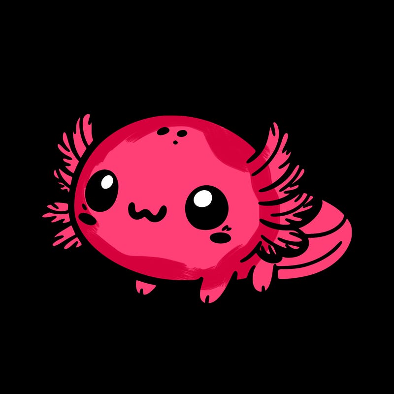 cute easy baby axolotl