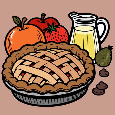 a pie of food