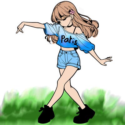 realistic girl danceing