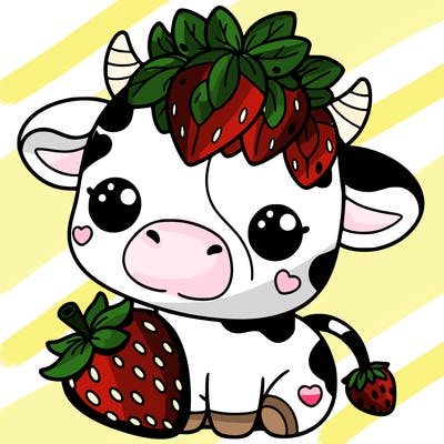 cute strawberry cow