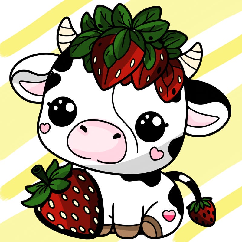 cute strawberry cow