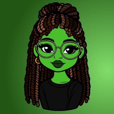 black girl with braids and glasses