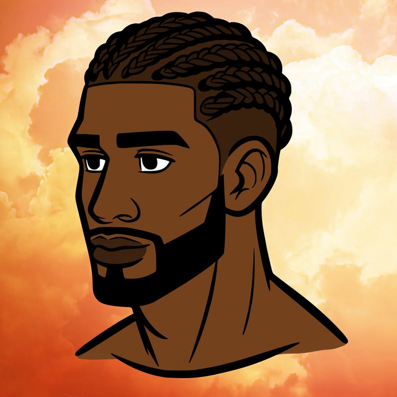 human man with short braids