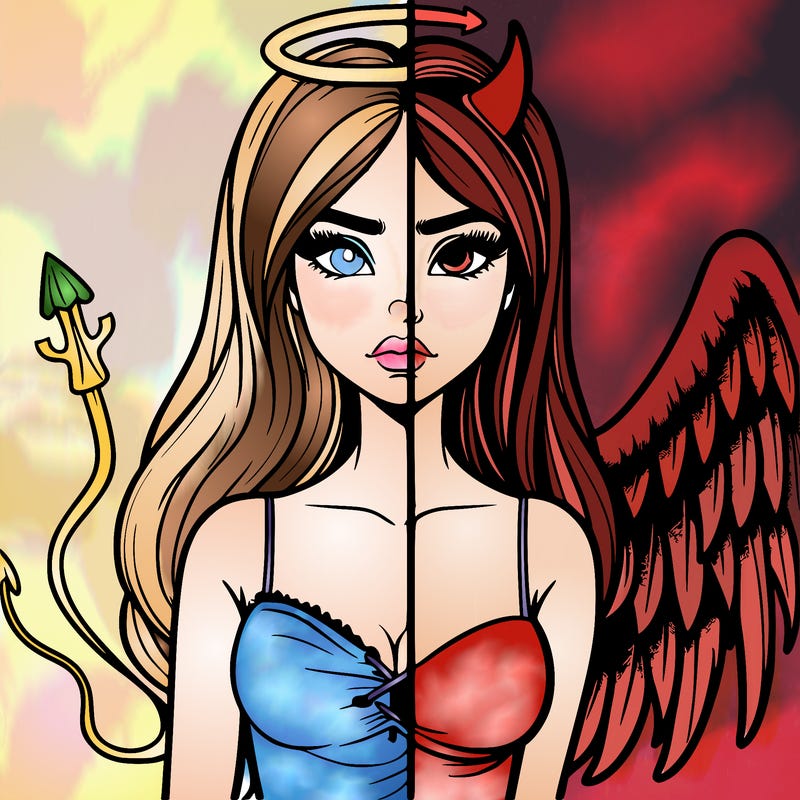 devil vs angel realistic girl