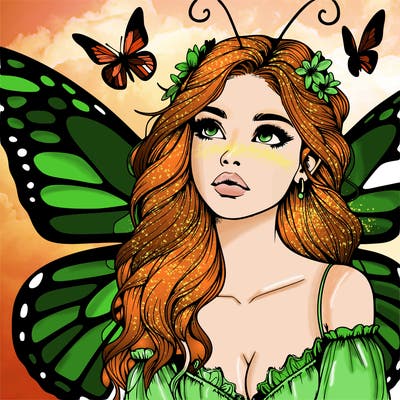 butterfly fairy realistic girl