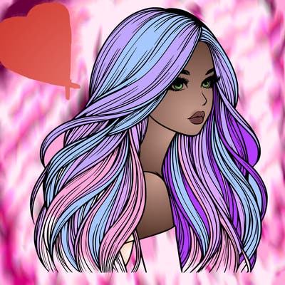 realistic girl with long realistic hair