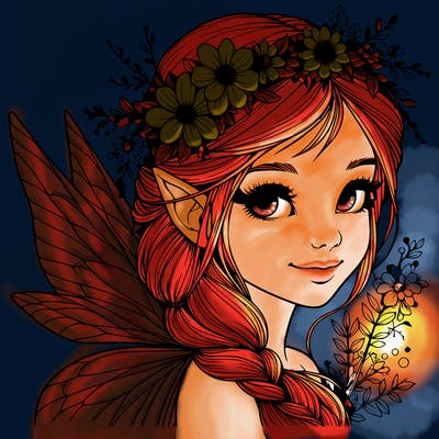 beautiful realistic fairy portrait