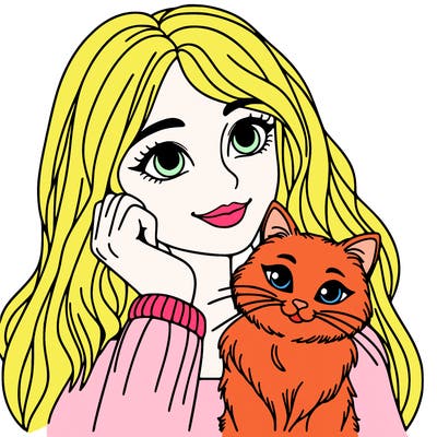 woman with cat